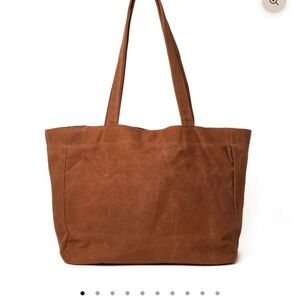 Waxed Canvas Brown Tote Bag